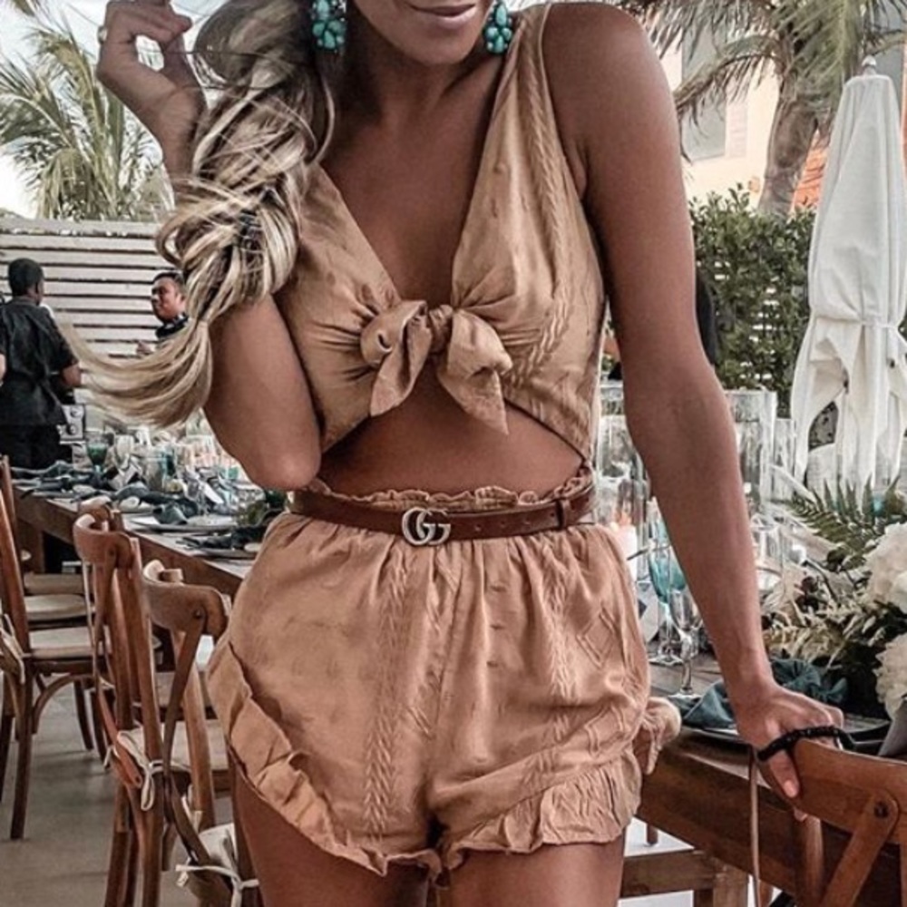 SOLD ❌ Camel Colored Romper